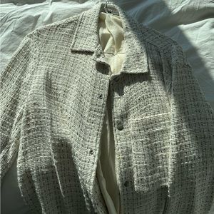 Zara textured long sleeve button down shirt (medium)